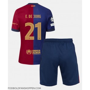 Barcelona Frenkie de Jong #21 Hjemmebanetrøje Børn 2024-25 Kortærmet (+ Korte bukser)